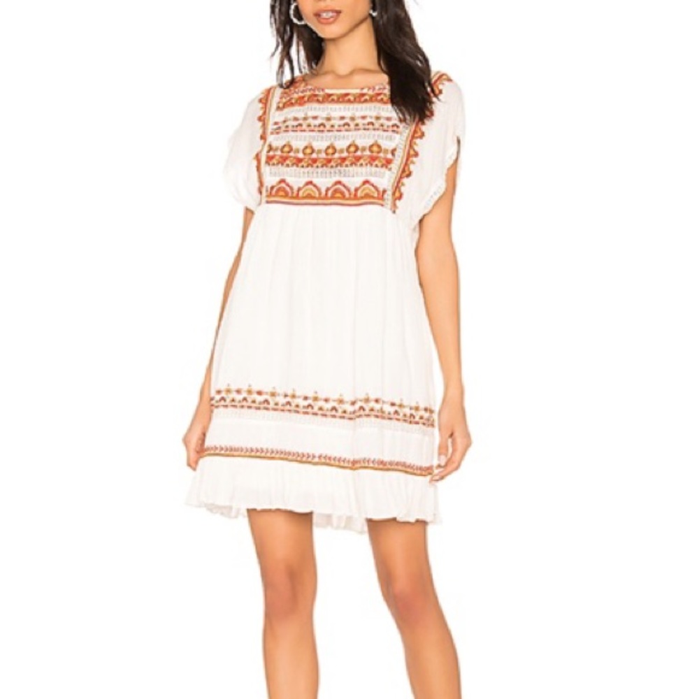 Free People Embroidered Mini Dress